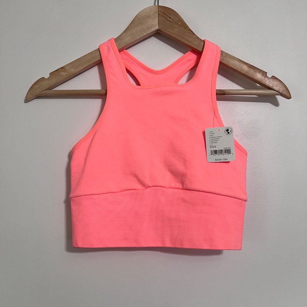 NWT Free People Movement Every Single Time Cutout Bra in Papaya Punch - Picture 3 of 6